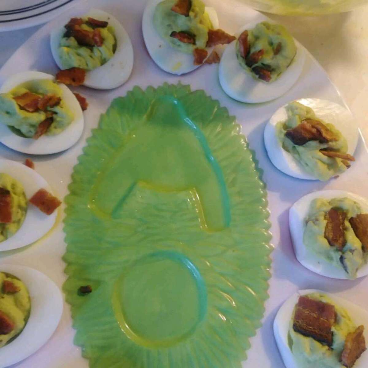 Creamy Avocado Deviled Eggs Recipe with Bacon