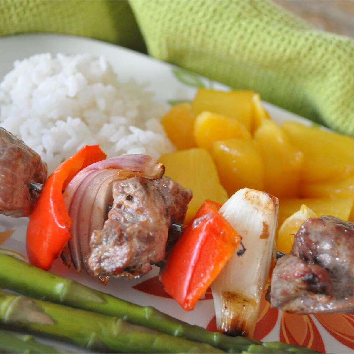 Delicious Orange Beef Kabobs with Grilled Fruit Recipe