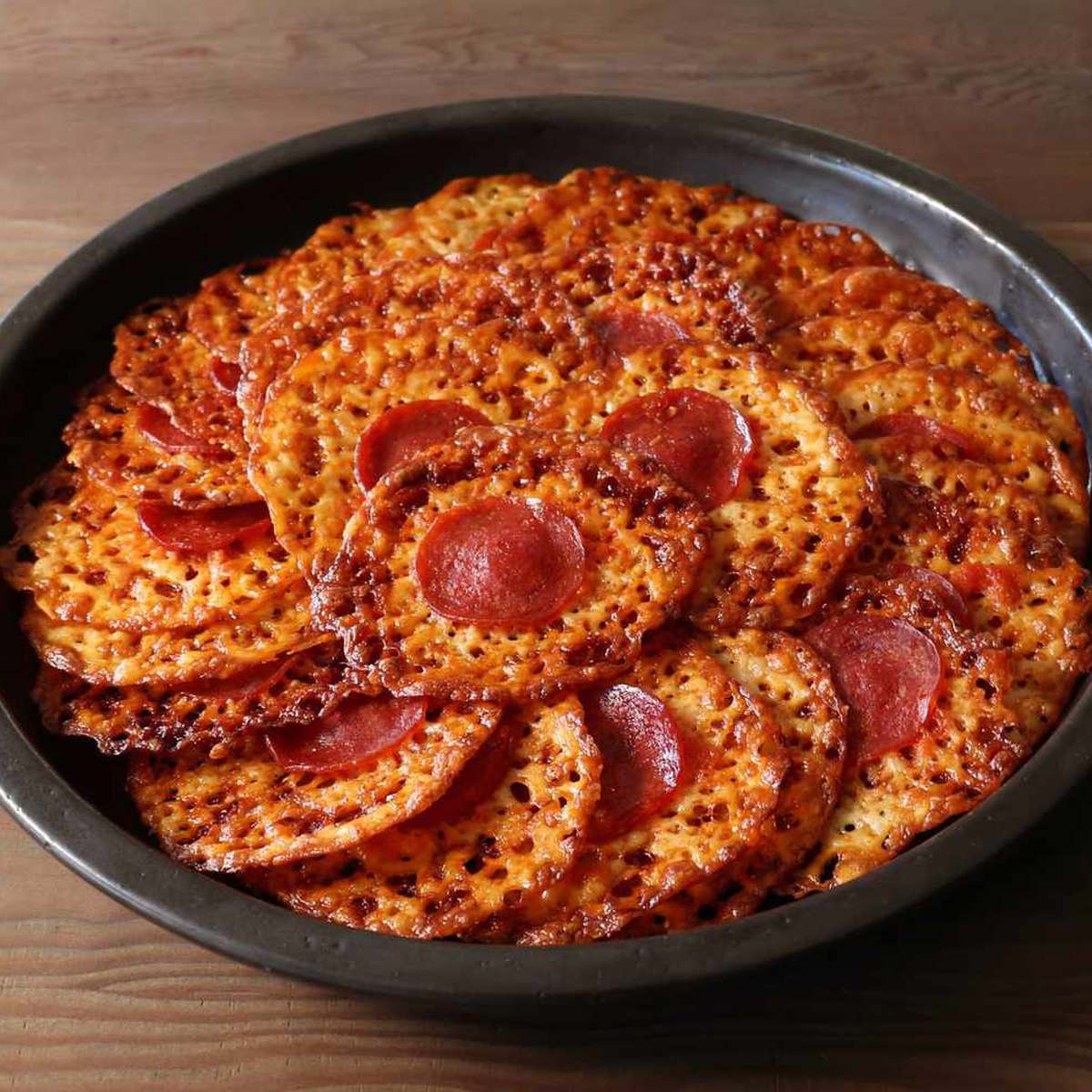 Crispy Pepperoni Pizza Cheese Chips Recipe