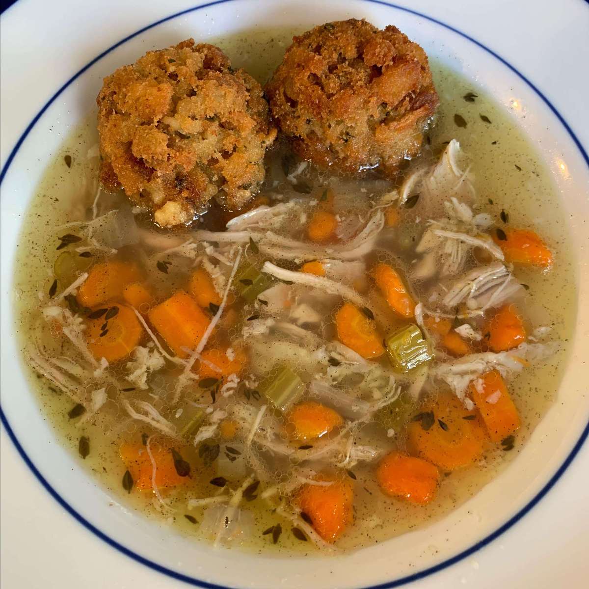Easy & Delicious Turkey Soup Recipe with Crispy Stuffing Balls