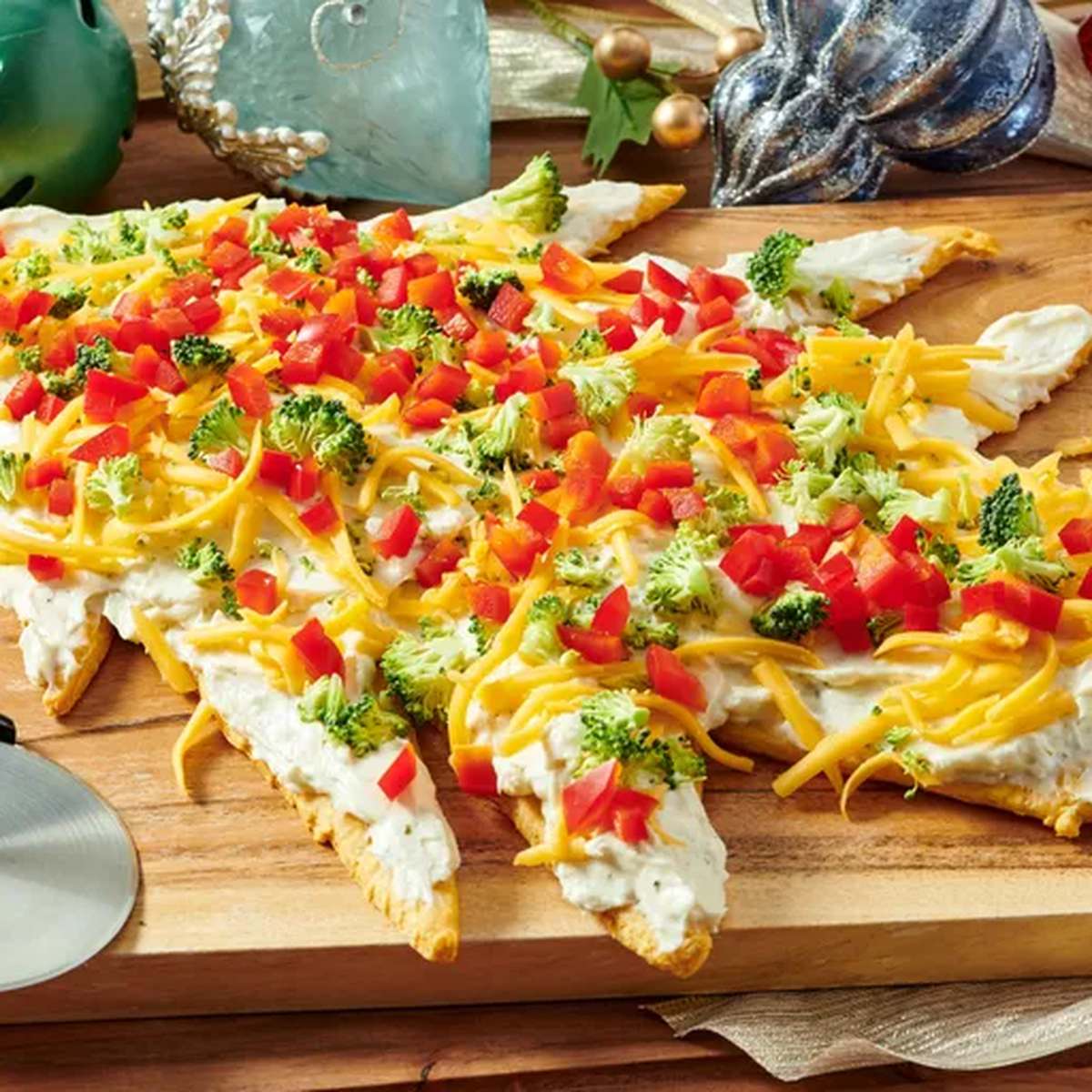 Festive Christmas Tree Pizza Appetizer Recipe