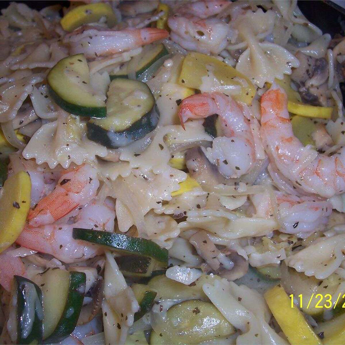 Easy Shrimp Penne Pasta Recipe with Squash and Zucchini