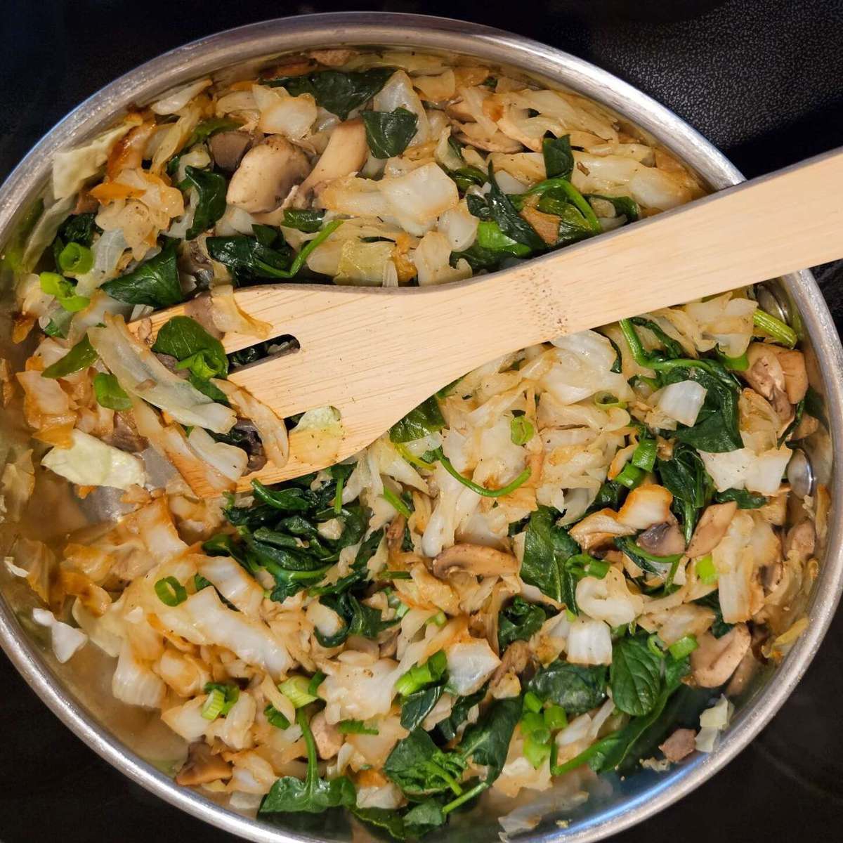 Quick Sauteed Red Cabbage Recipe with Mushrooms & Spinach