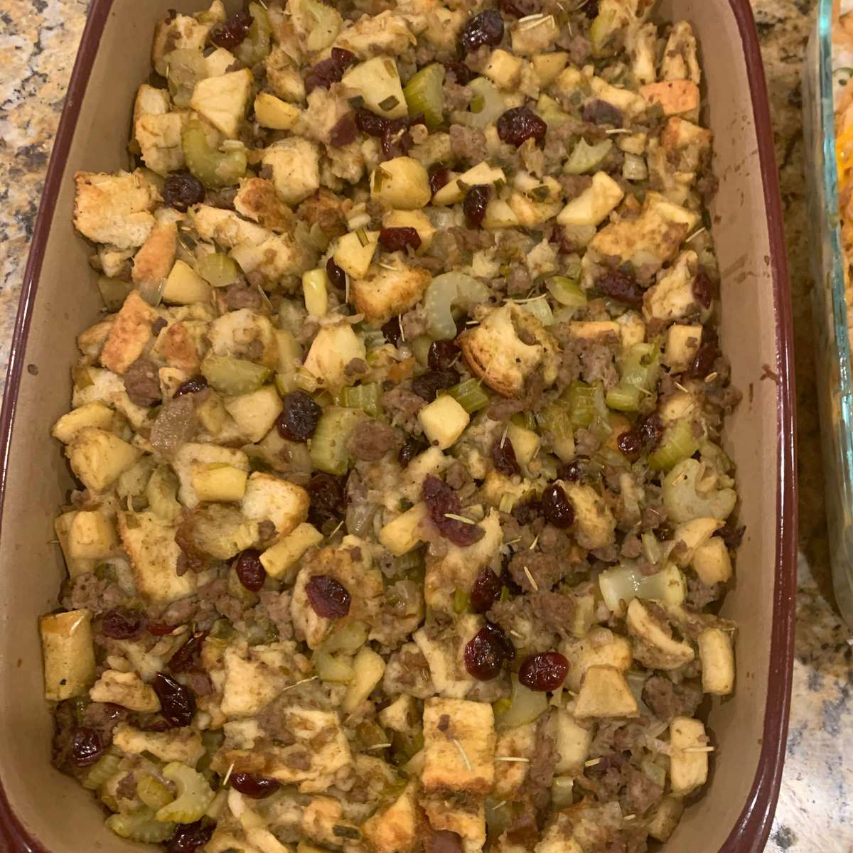 Delicious Cranberry, Sausage, and Apple Stuffing Recipe