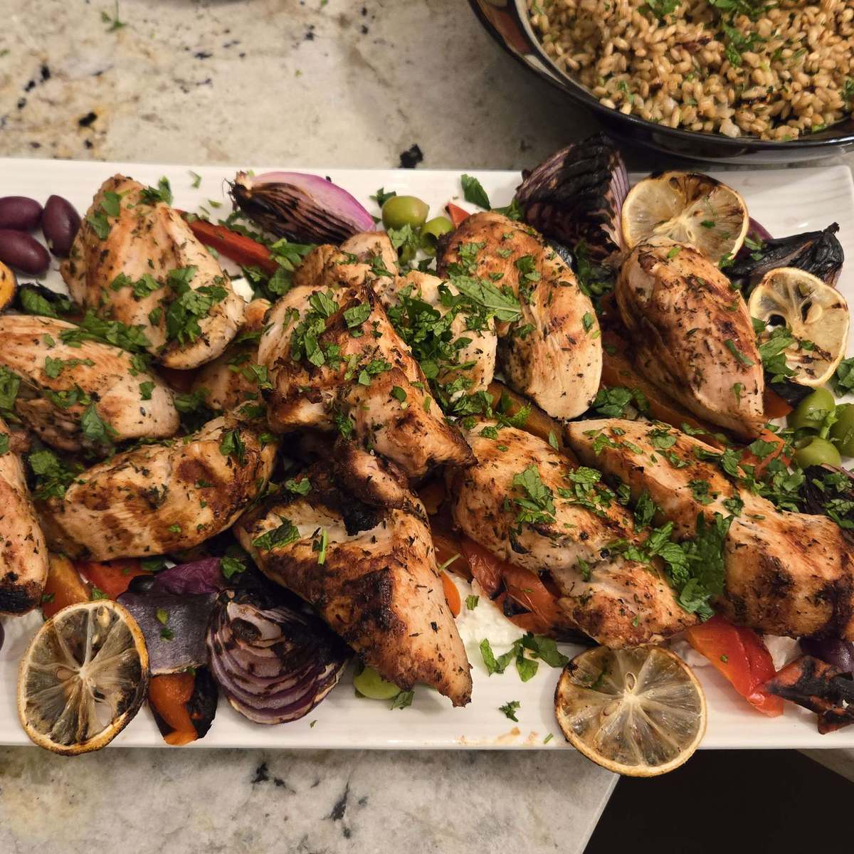 Juicy Grilled Greek Chicken with Whipped Feta Recipe