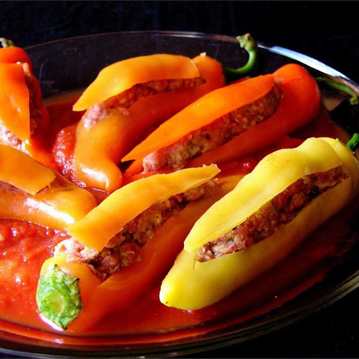 Cheesy Italian Sausage Stuffed Banana Peppers Recipe