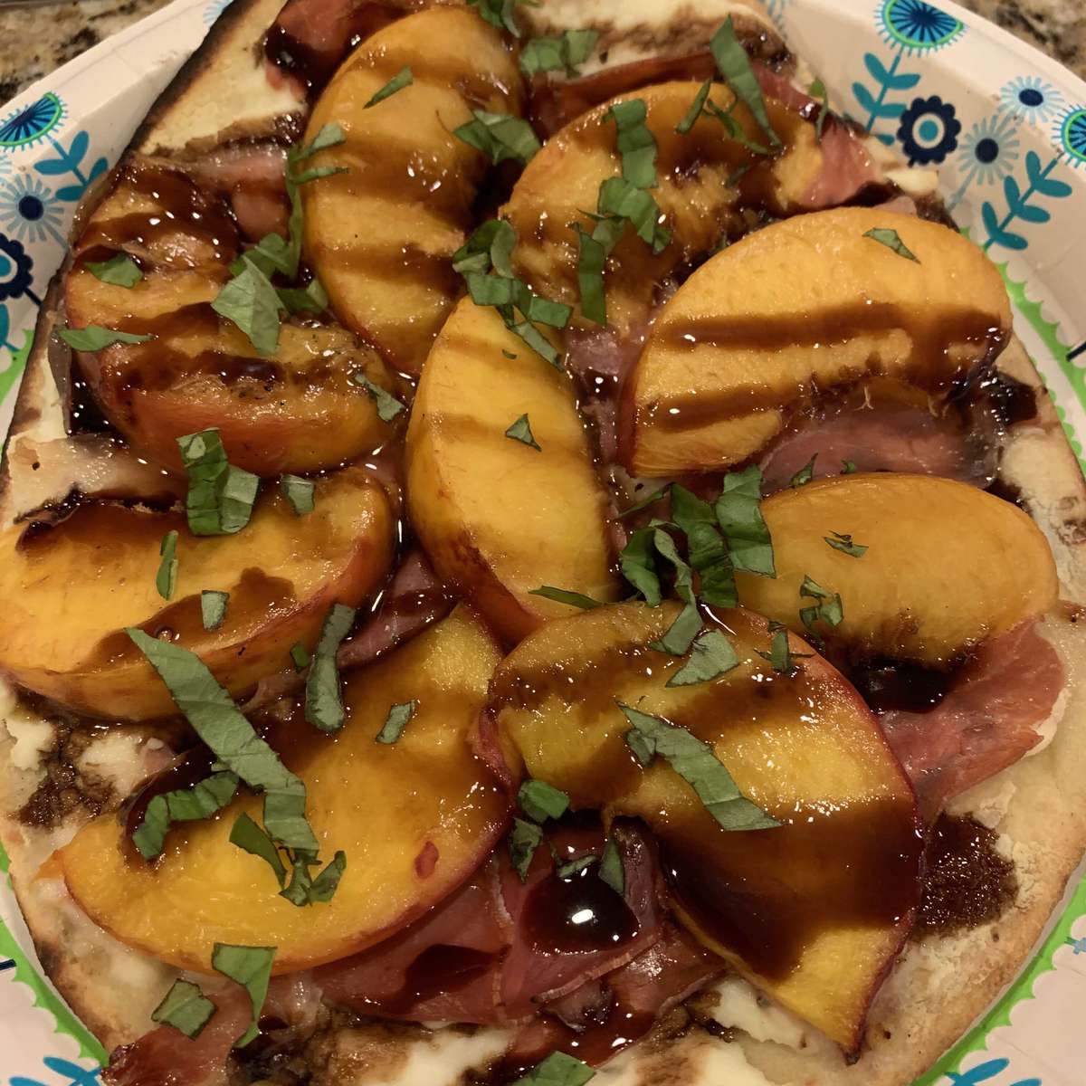 Grilled Prosciutto Peach Flatbread Pizza Recipe