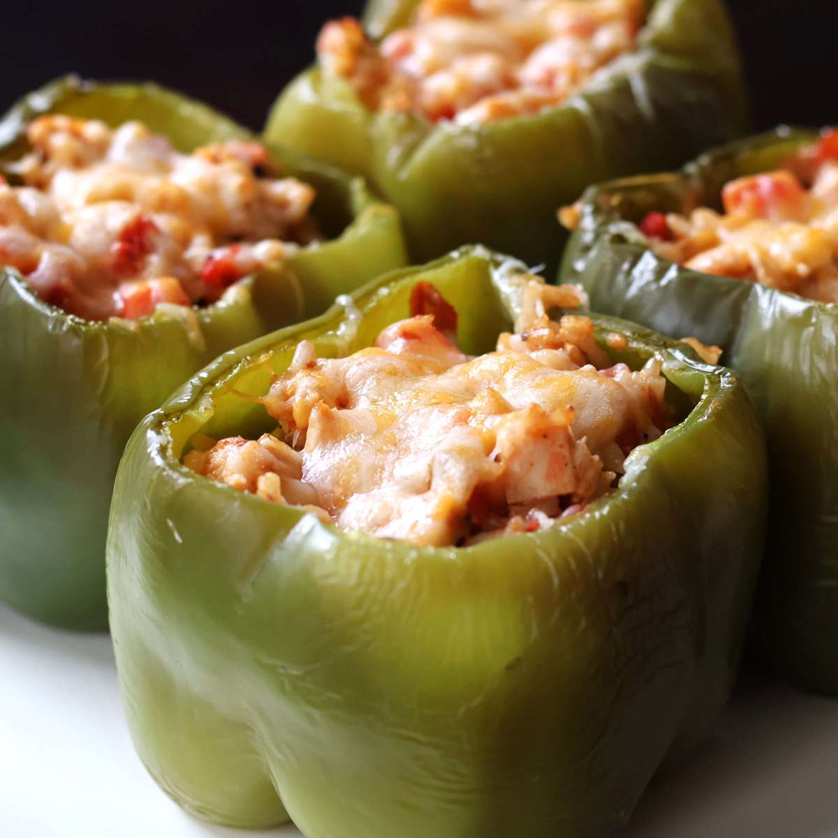 Delicious Stuffed Bell Peppers with Grilled Chicken and Rice