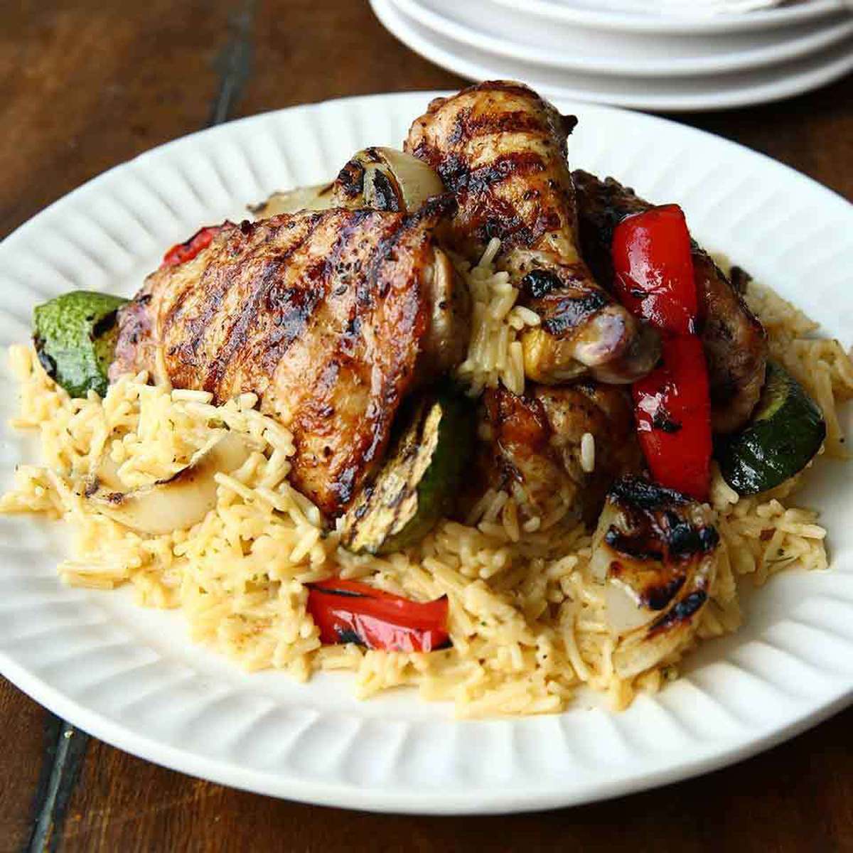 Easy Grilled Chicken and Veggies with Rice Recipe