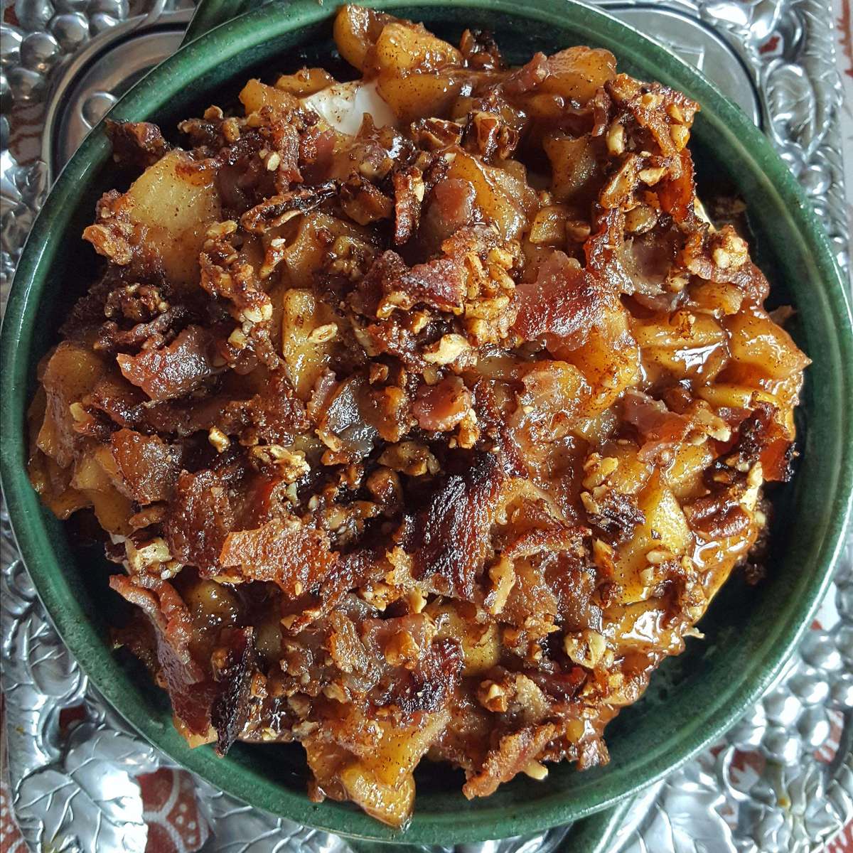 Baked Brie with Maple Caramelized Apples and Spiced Praline Bacon Recipe
