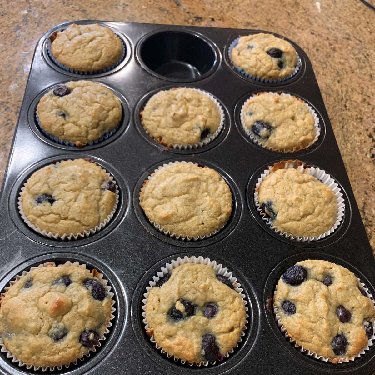 Gluten-Free Banana Blueberry Almond Flour Muffins Recipe