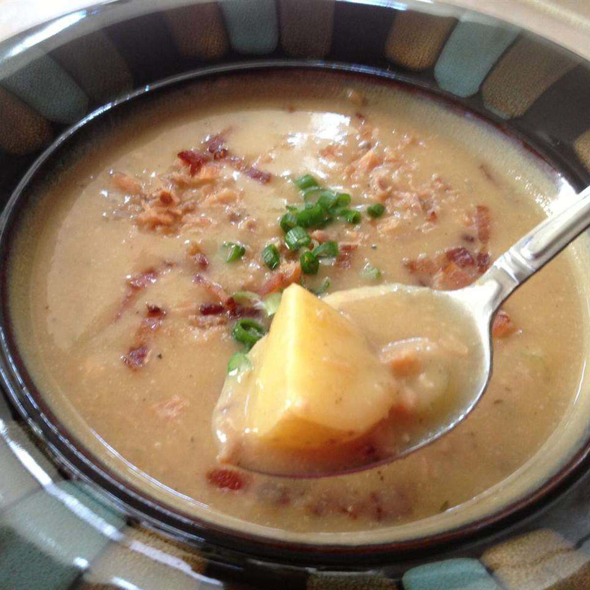 Roasted Garlic Potato Soup Recipe with Smoked Salmon