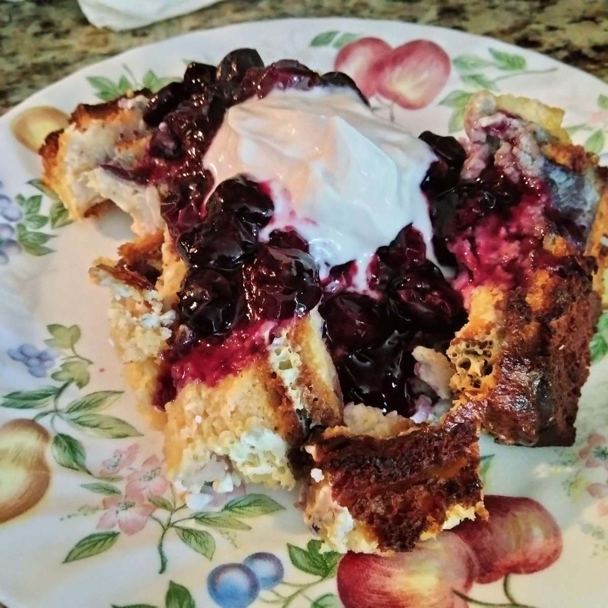 Easy Overnight Blueberry French Toast Casserole