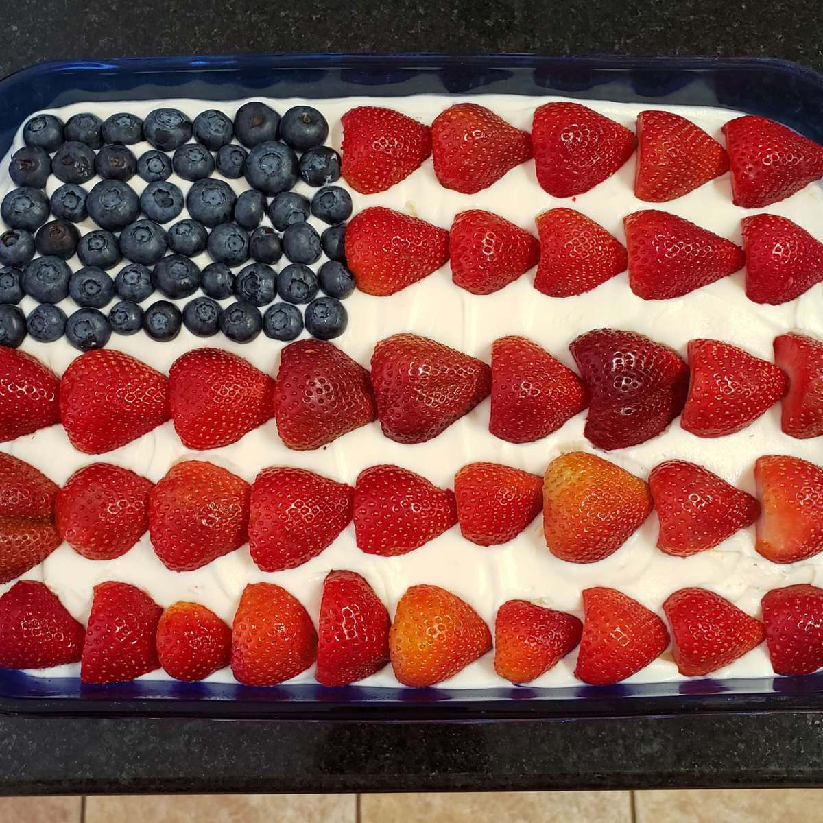 Easy No-Bake Cheesecake Flag Cake Recipe