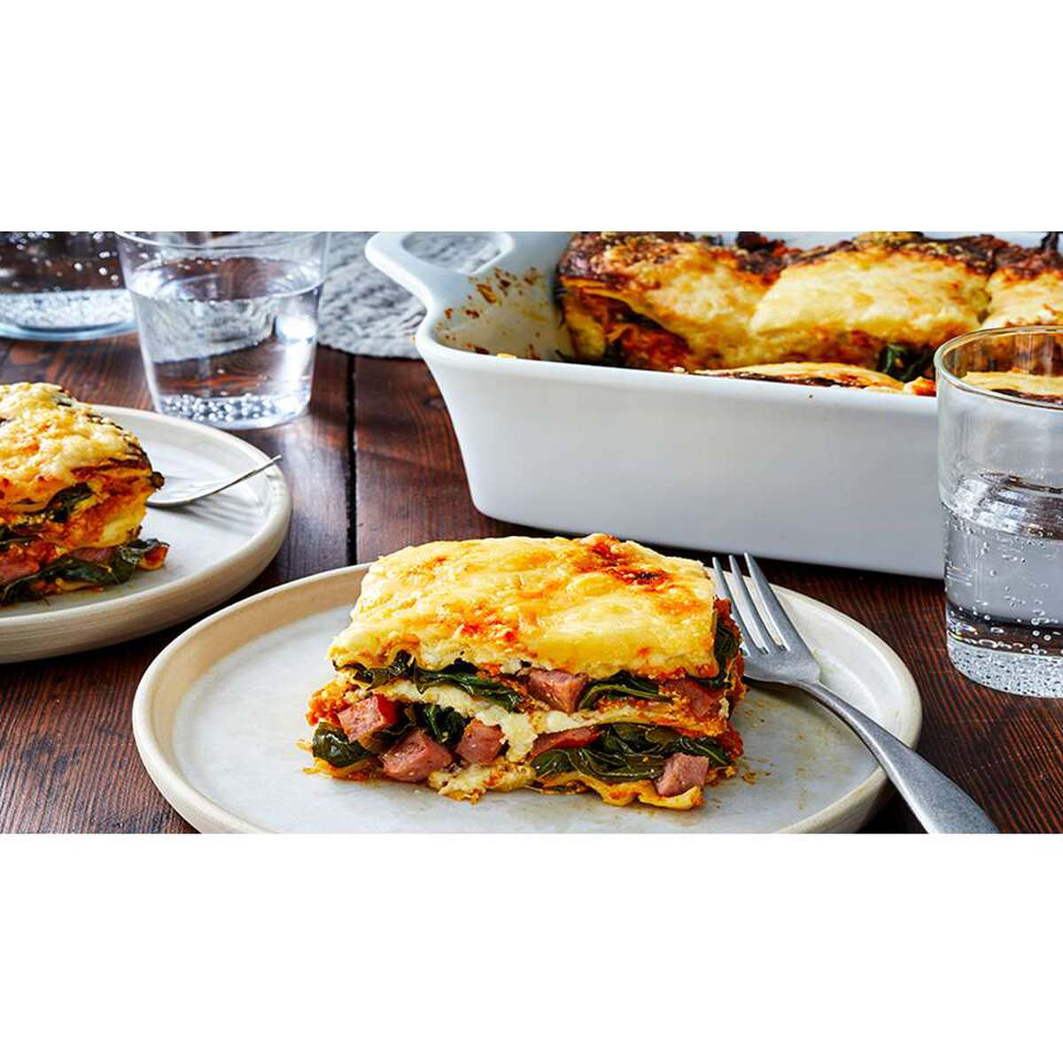 Smoked Sausage, Pumpkin & Collard Greens Lasagna Recipe