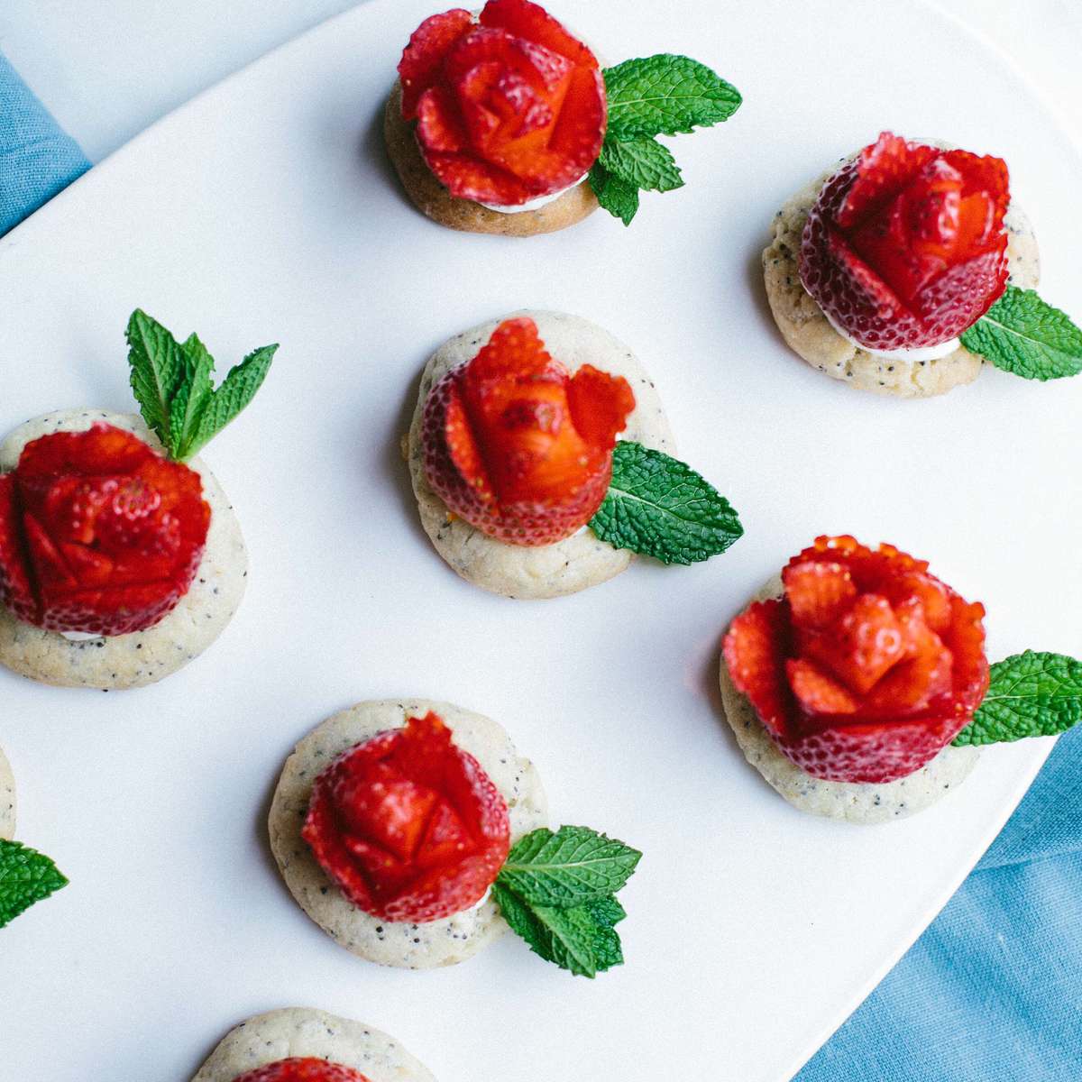 Lemon Poppy Seed Tartlets with Strawberry Roses: A Springtime Delight