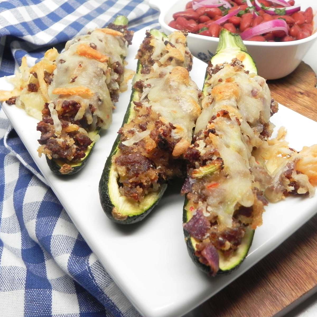 Sausage Stuffed Zucchini Boats Recipe