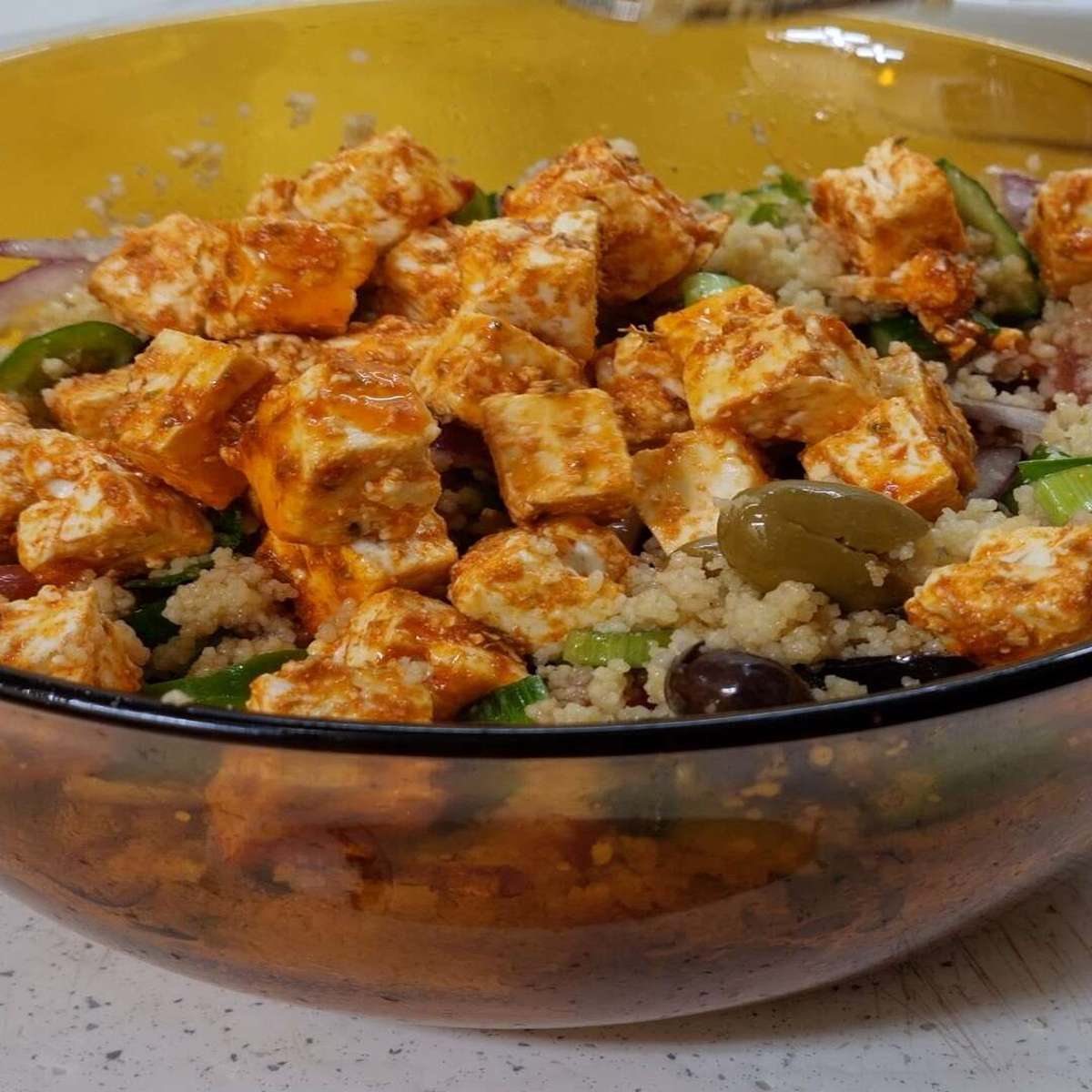 Greek Couscous Salad with Spicy Feta: A Mediterranean Delight