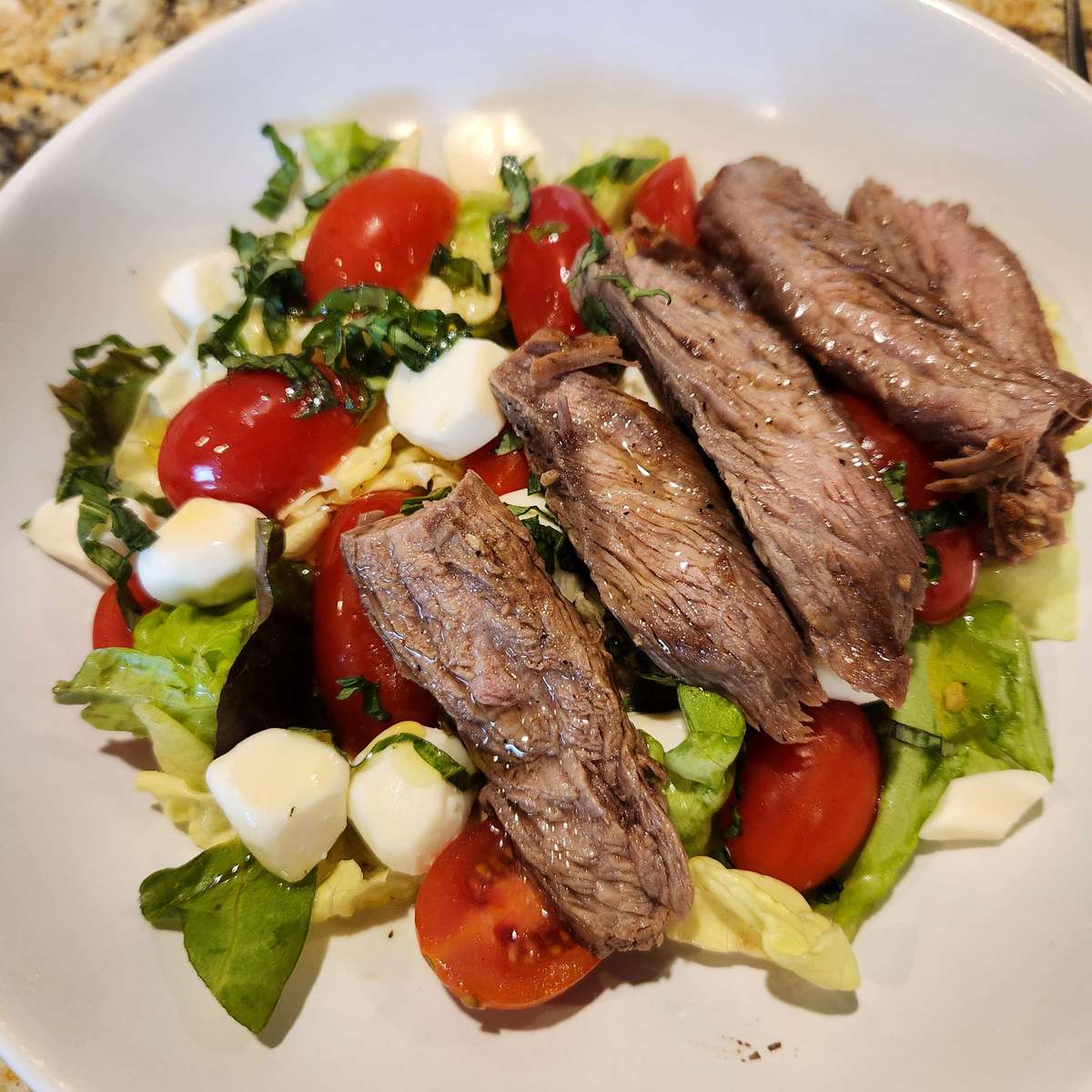 Caprese Salad Recipe with Grilled Flank Steak