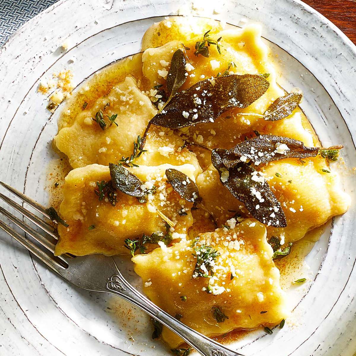 Butternut Squash Ravioli Recipe with Brown Butter Sage Sauce