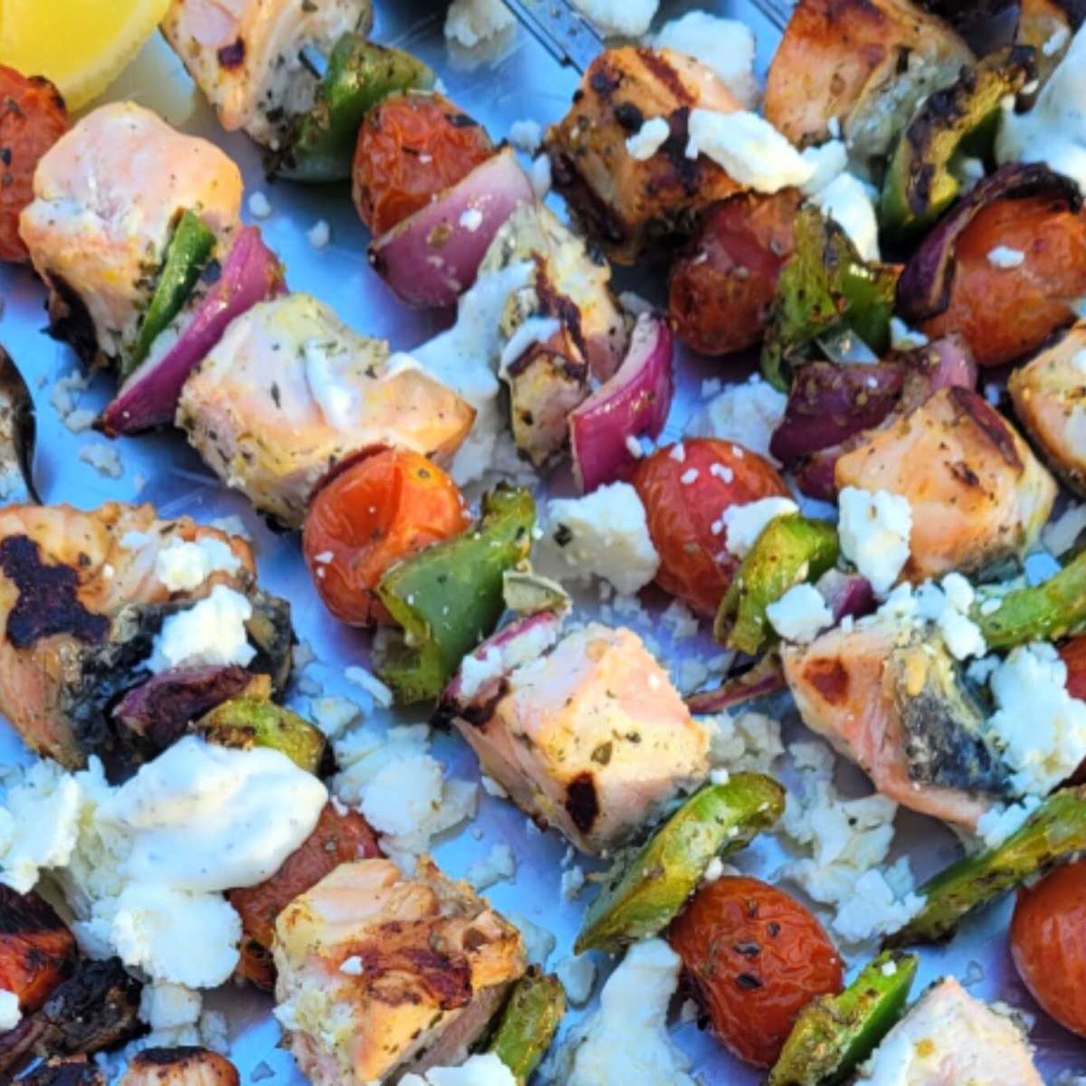 Mediterranean Grilled Salmon Skewers Recipe