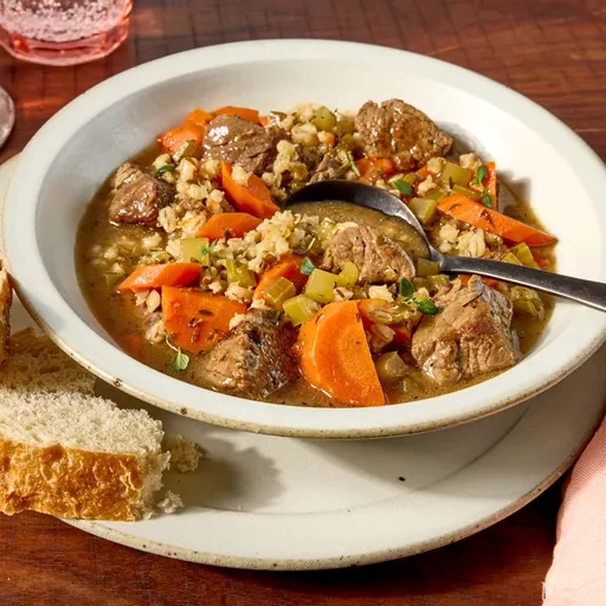 Easy Slow Cooker Beef Barley Soup Recipe