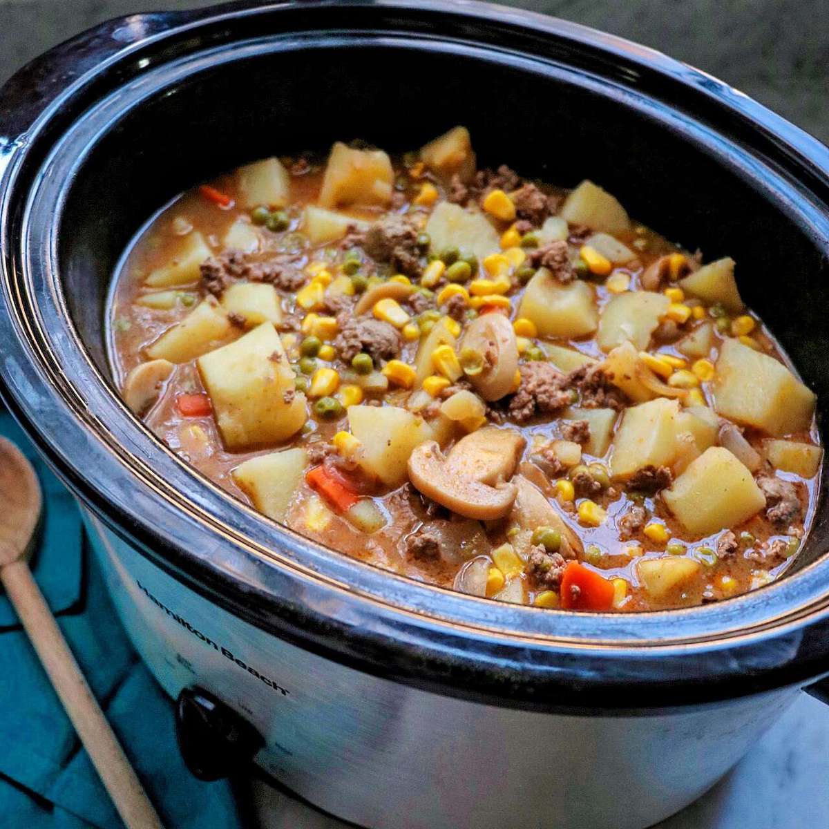 Easy Slow Cooker Ground Beef Stew Recipe