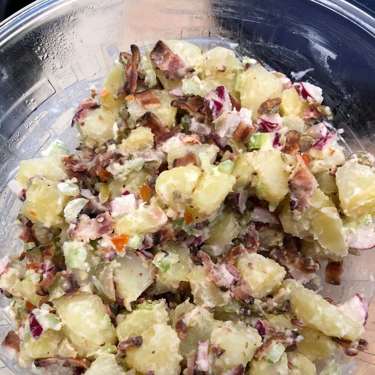 Irresistible Potato Salad Recipe with Bacon, Olives, and Radishes