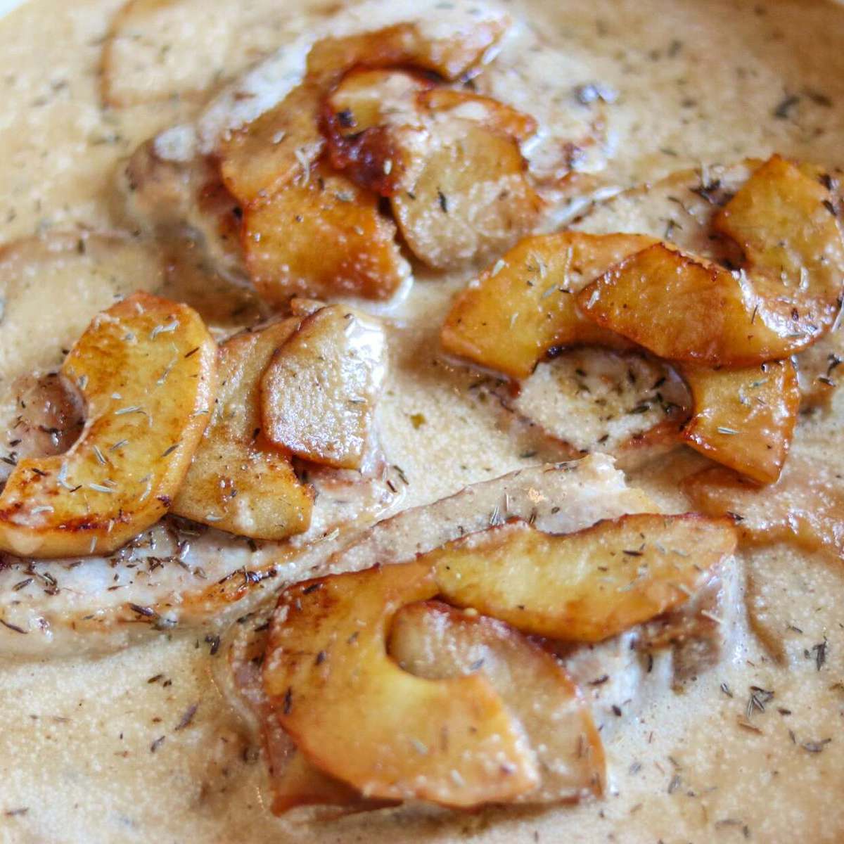 Juicy Pork Chops with Apple Cream Sauce Recipe
