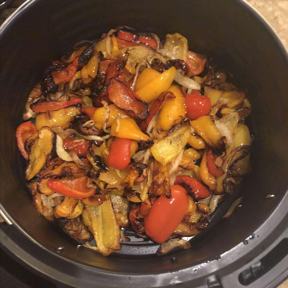 Easy Air Fryer Roasted Peppers and Onions Recipe