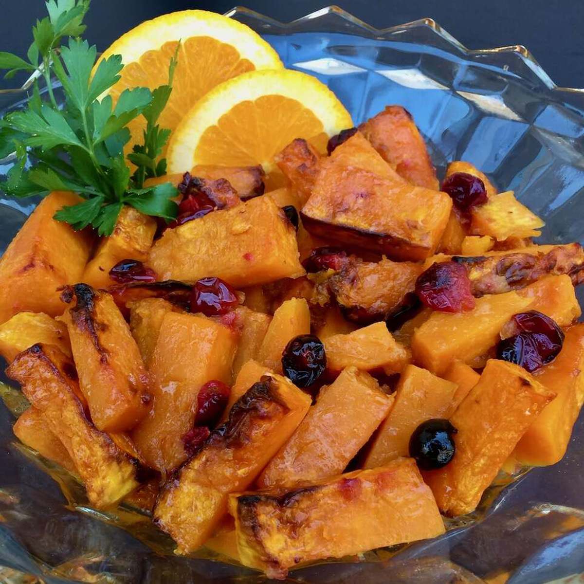 Easy Air Fryer Butternut Squash with Orange, Cranberry & Ginger