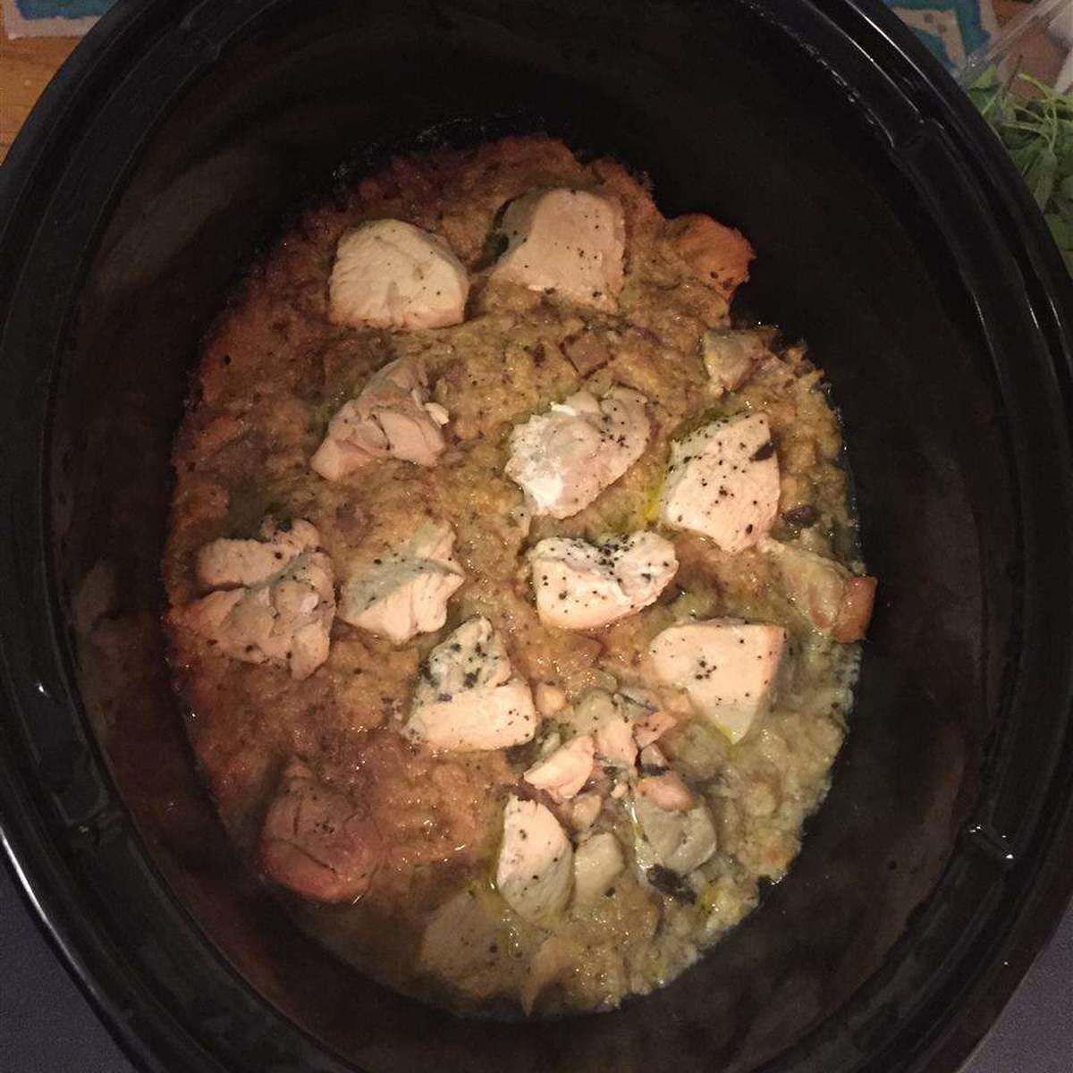 Easy Slow Cooker Chicken and Dressing Recipe