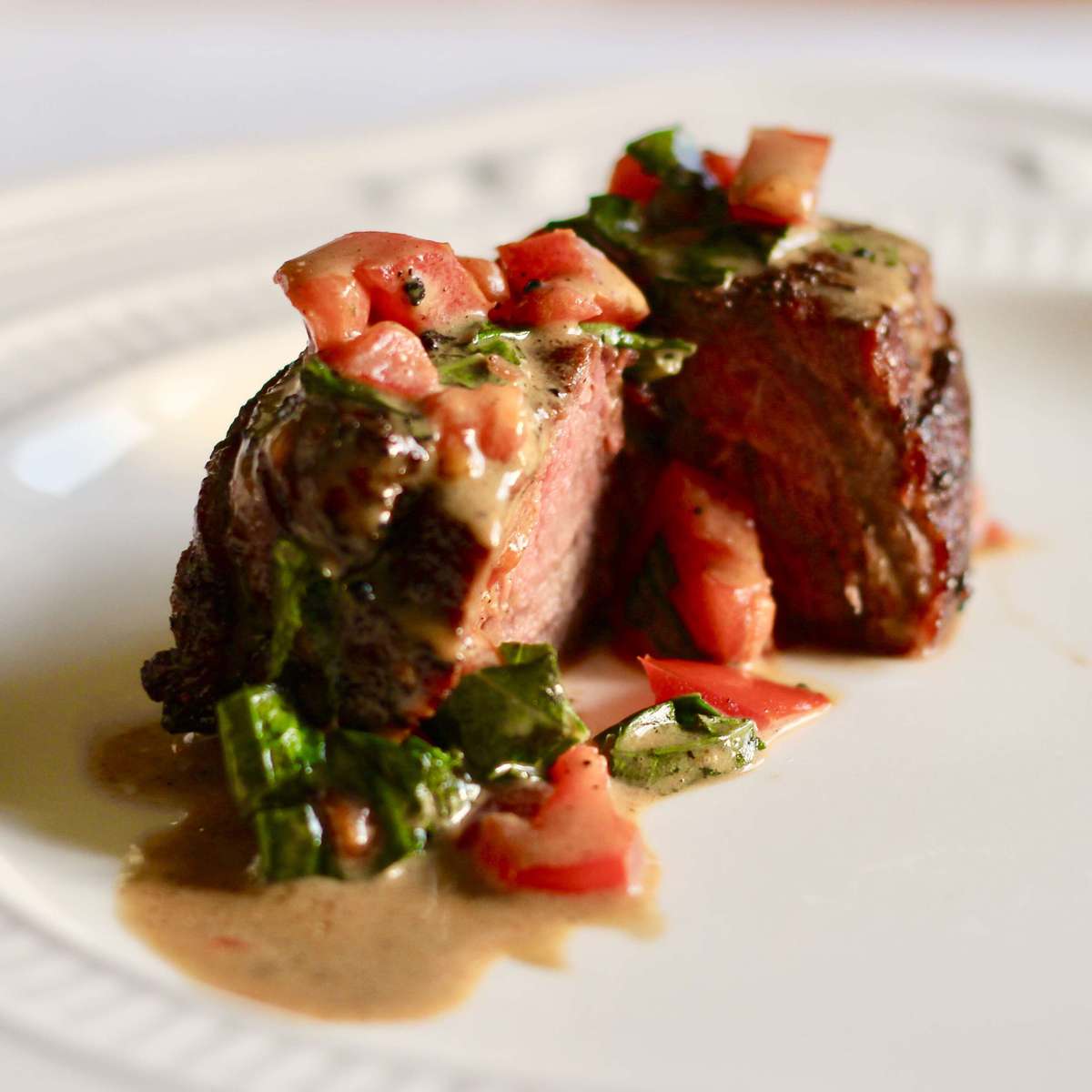 Pan-Seared Beef Tenderloin Filets with Red Wine Reduction