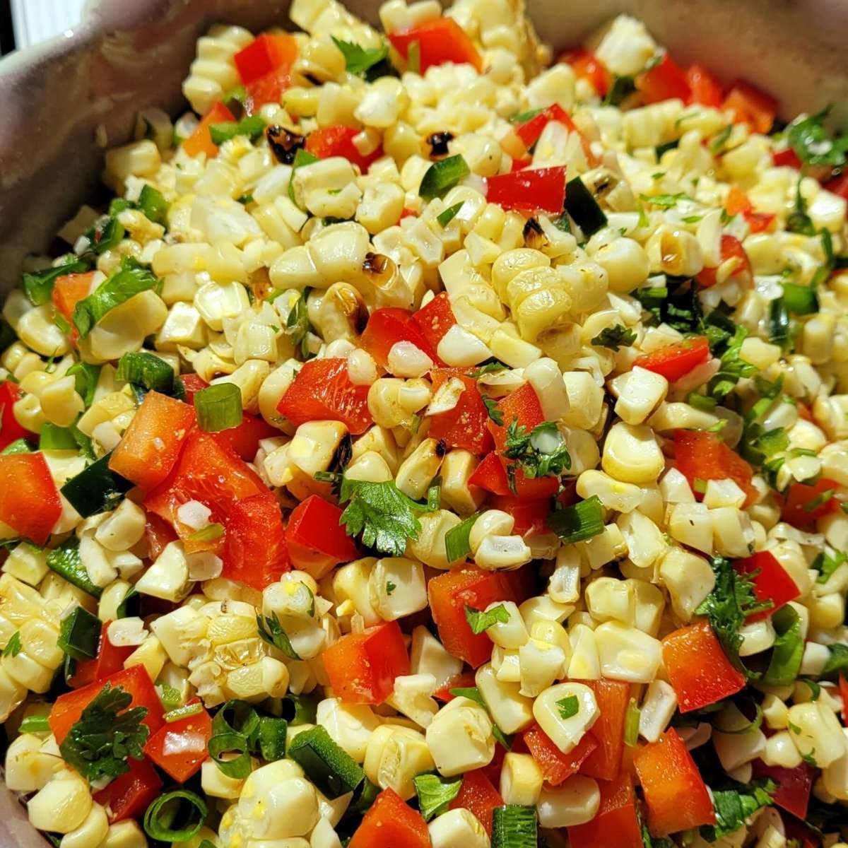 Grilled Corn Salad Recipe with Peppers