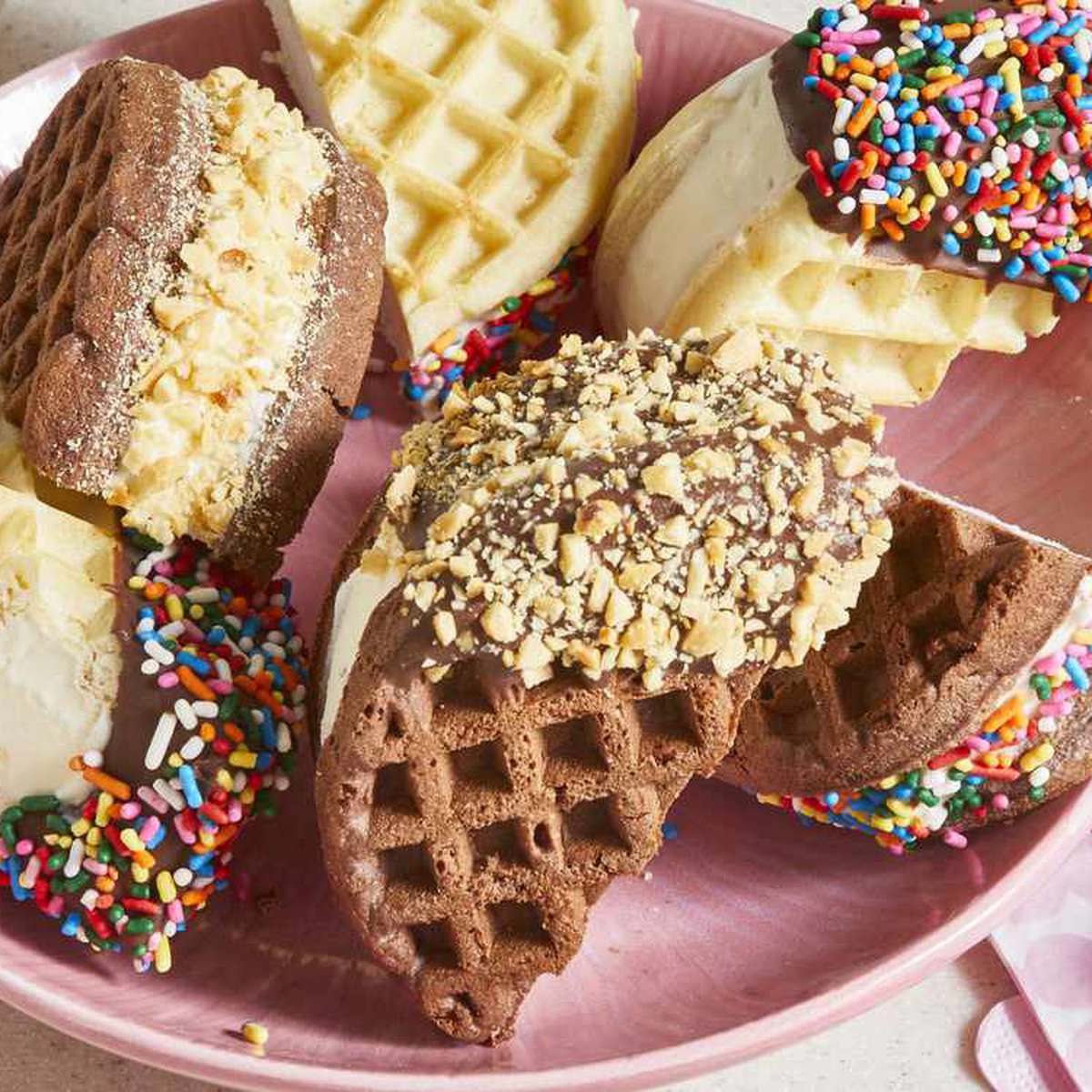 Easy Toasted Waffle Ice Cream Sandwich Recipe