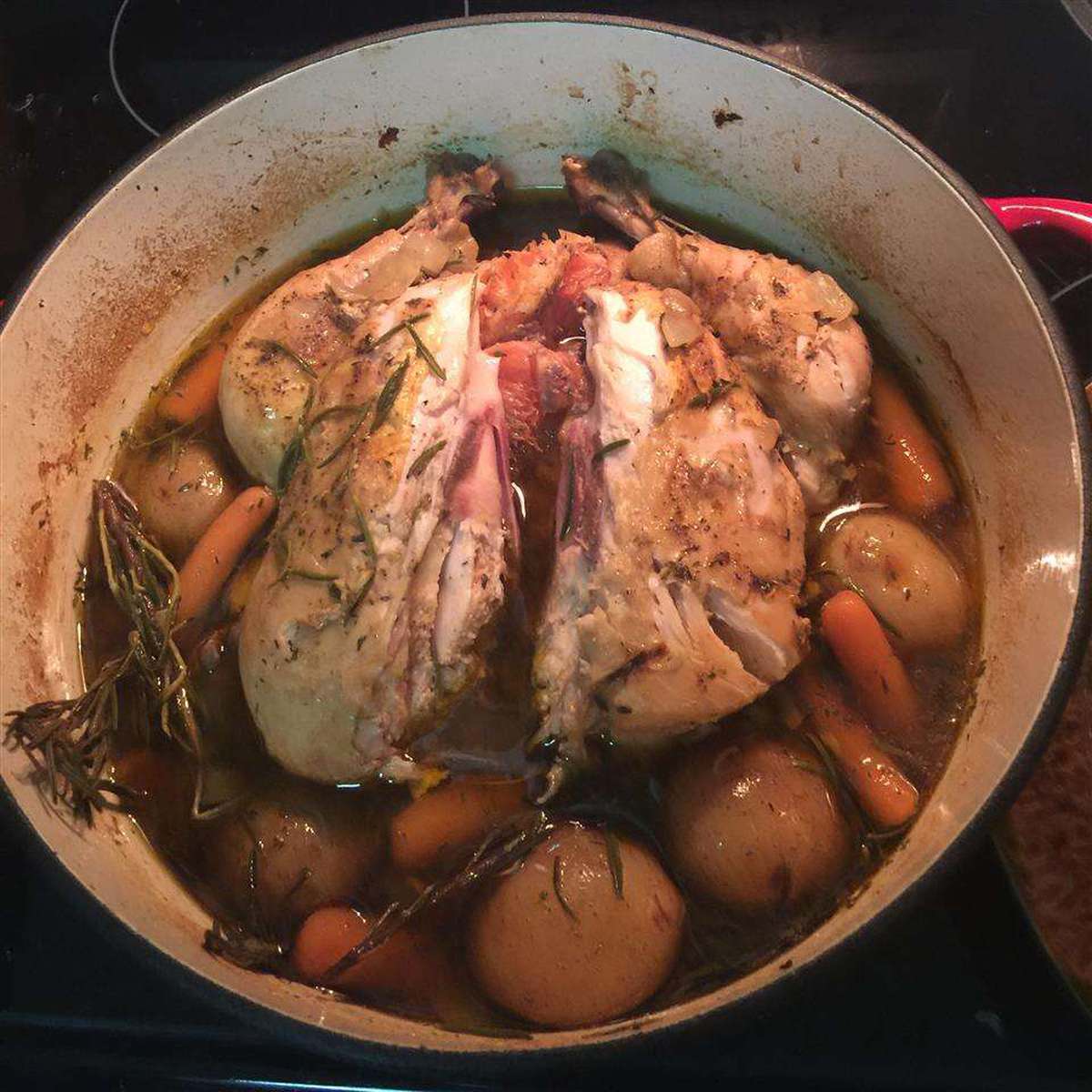 Slow-Roasted Chicken Recipe with Beer and Vegetables
