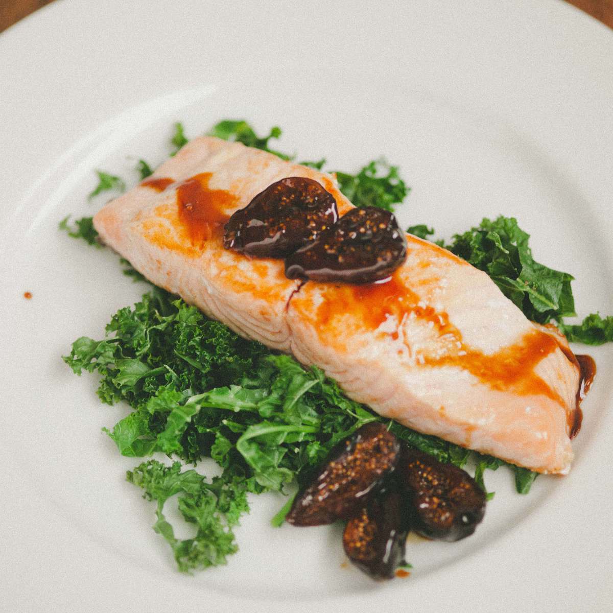 Pan-Seared Salmon with Fresh Fig and Balsamic Glaze