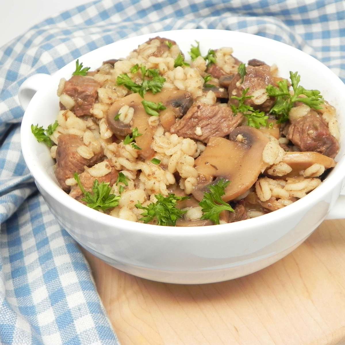 Quick & Easy Instant Pot Beef, Mushroom, and Barley Stew